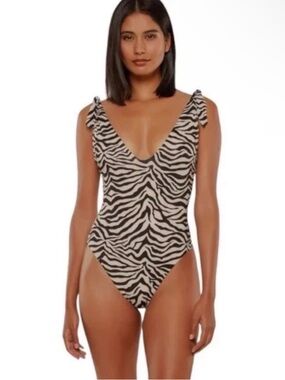 Sanctuary Modern Kitty High Leg Scoop Neck Swimsuit Size Large  One Piece